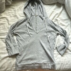 J crew cropped v-neck hoodie
